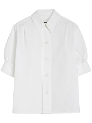 JIL SANDER Short Sleeve Ruffled Mini Shirt for Women