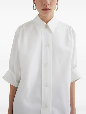 JIL SANDER Short Sleeve Ruffled Mini Shirt for Women