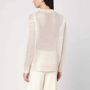 JIL SANDER Oversized Perforated Silk Knit Sweater