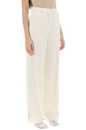 JIL SANDER Relaxed Fit Wide Leg Pants with Pintucks - Women's Size EU 34