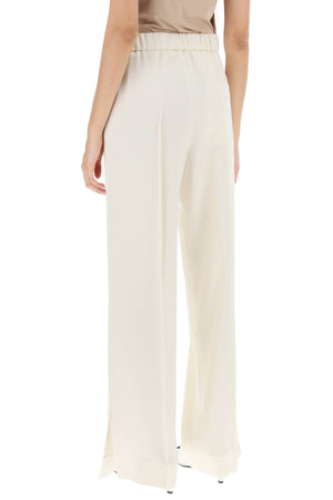 JIL SANDER Relaxed Fit Wide Leg Pants with Pintucks - Women's Size EU 34