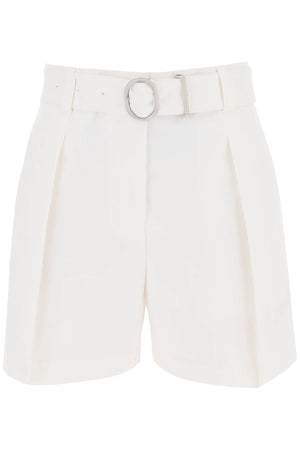 JIL SANDER Flared Bermuda Shorts with Removable Belt - White (SS24)