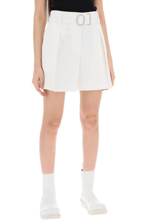 JIL SANDER Flared Bermuda Shorts with Removable Belt - White (SS24)