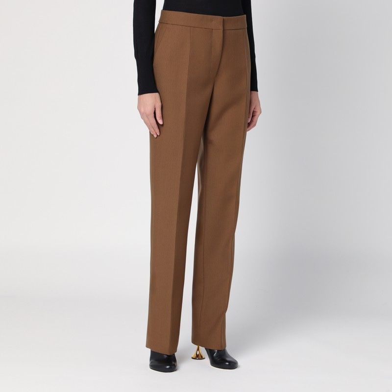 JIL SANDER Elegant Wool Trousers with Front Zip and Hook - Women's