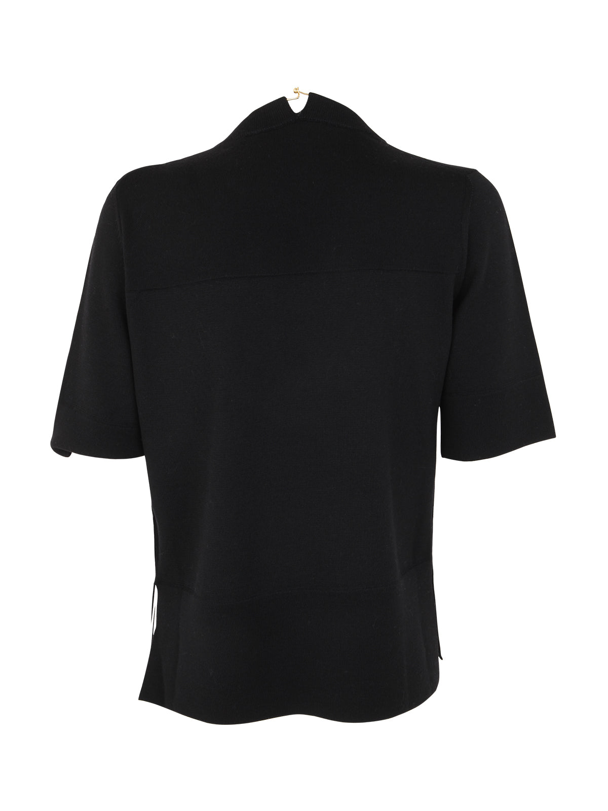 JIL SANDER Mini Crew Neck Short Sleeve Knit with Integrated Jewel Necklace