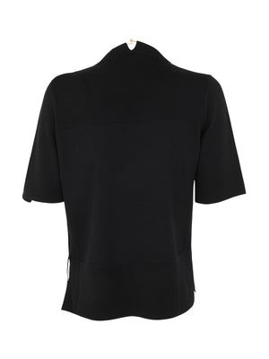 JIL SANDER Mini Crew Neck Short Sleeve Knit with Integrated Jewel Necklace