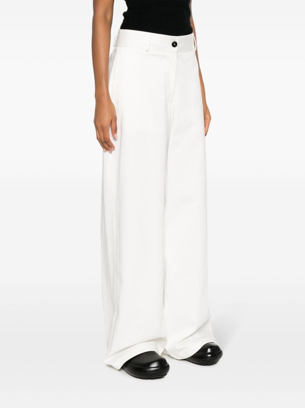 JIL SANDER Wide Leg Cotton Pants - Size 38