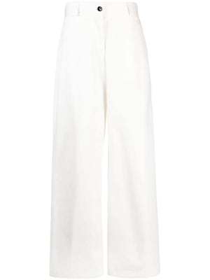 JIL SANDER Wide Leg Cotton Pants - Size 38