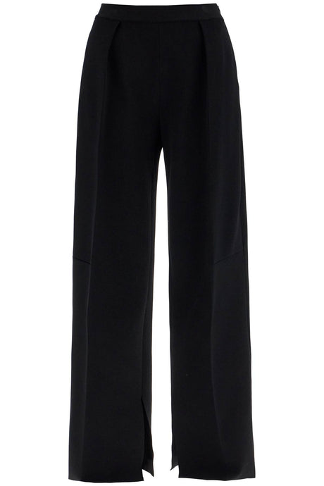 JIL SANDER High-Waisted Knit Viscose Pants with Wide Leg and Slits - Size 34