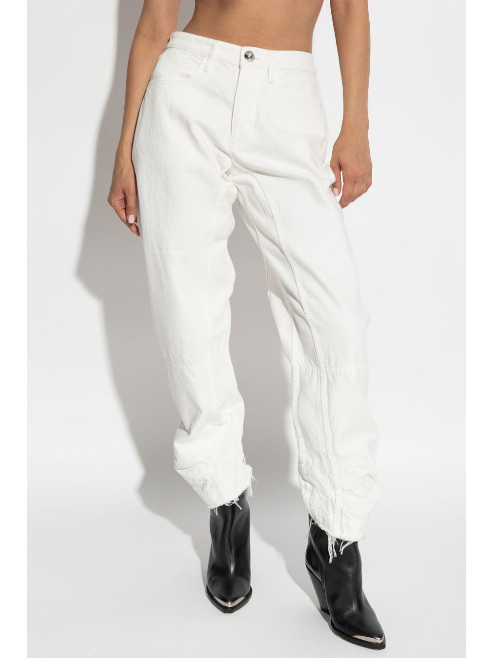 JIL SANDER Elegant White Porcelain Pants - Women's Size