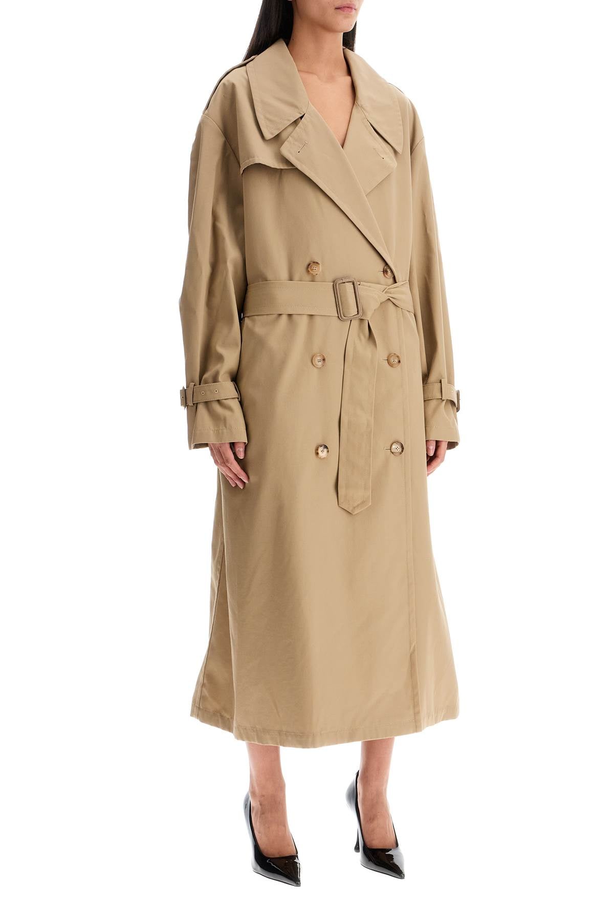 MOSCHINO COUTURE Oversized Double-Breasted Trench Jacket (Size IT 40)