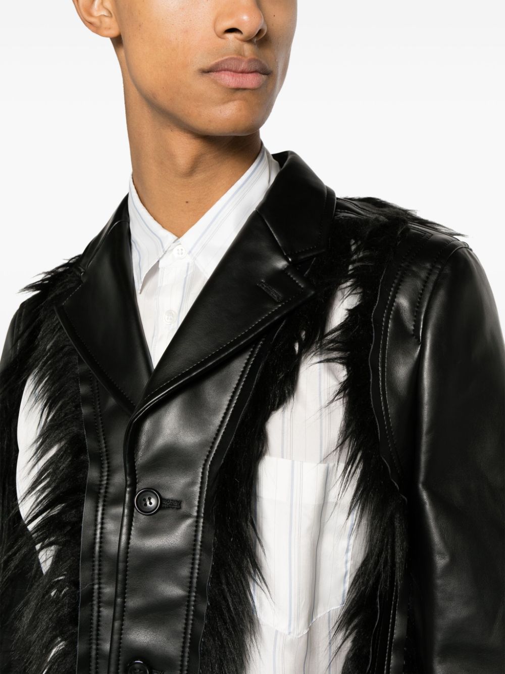 HOMME PLISSE Men's Cut-Out Detail Single-Breasted Jacket