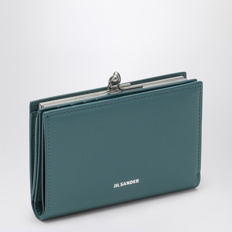 JIL SANDER Mini Lagoon-Colored Calfskin Wallet