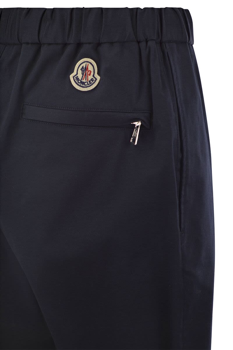 MONCLER Men's Blue Mid-Season Joggers with Tri-Colour Drawstring