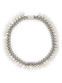 JIL SANDER Elegant Freshwater Pearl Necklace with Silver Chain