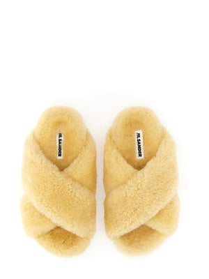 JIL SANDER Shearling Sandal with 3 cm Leather-Covered Sole