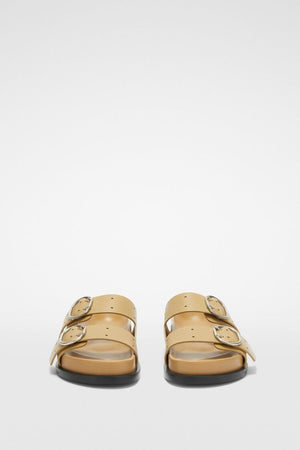 JIL SANDER Chic Flat Sandals with Silver Buckle Straps