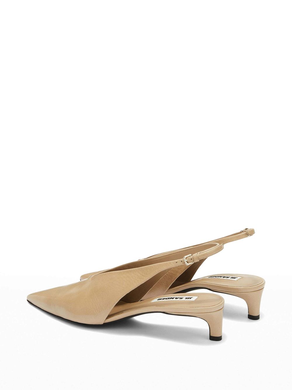 JIL SANDER Leather Slingback Pumps with Adjustable Strap