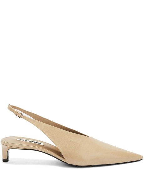 JIL SANDER Leather Slingback Pumps with Adjustable Strap