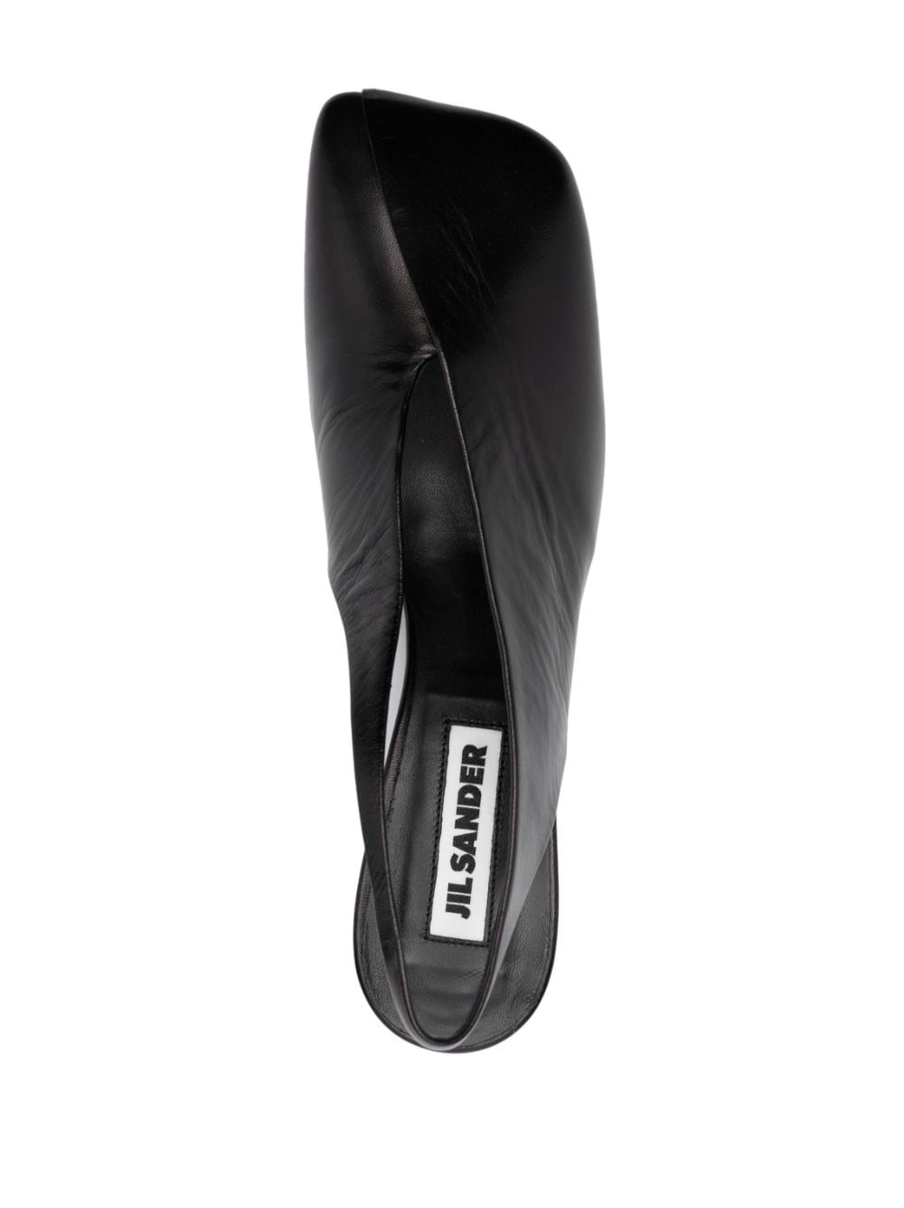 JIL SANDER 75MM Asymmetric Leather Slingback Pumps