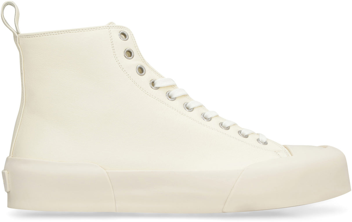 JIL SANDER Leather High-Top Sneakers for Women