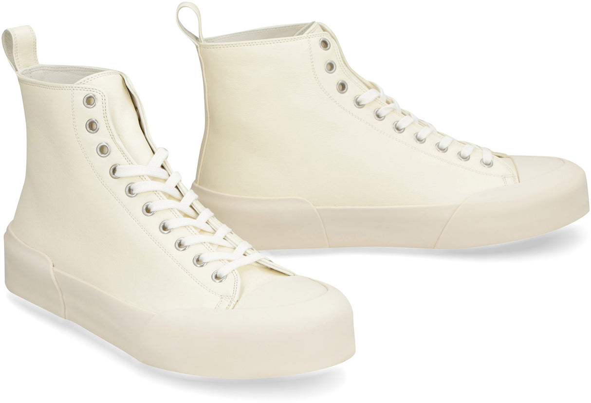 JIL SANDER Leather High-Top Sneakers for Women