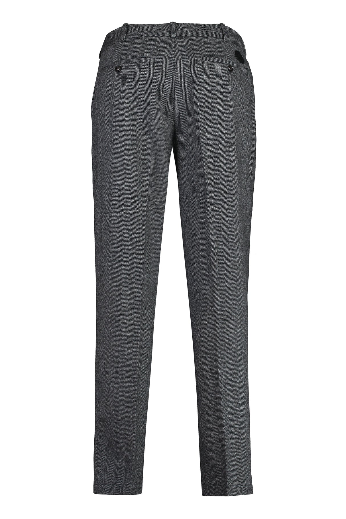 MONCLER Wool Blend Herringbone Trousers