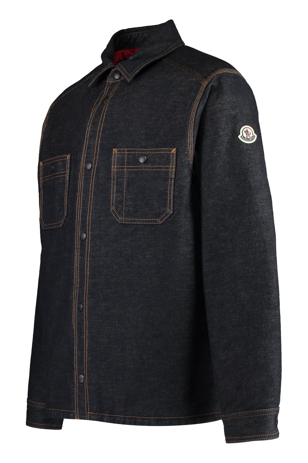 MONCLER Contrast Stitch Denim Shirt for Men (FW24)