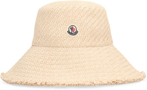 MONCLER Wide Brim Raffia Hat for Women