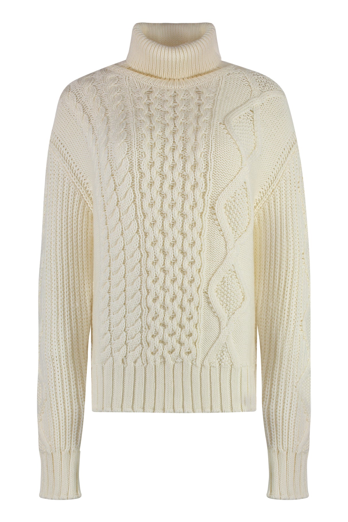 MONCLER Women's Virgin Wool Cable-Knit Turtleneck Sweater