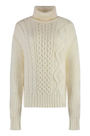 MONCLER Women's Virgin Wool Cable-Knit Turtleneck Sweater