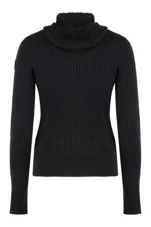 MONCLER Hooded Ribbed Knit Sweater for Women