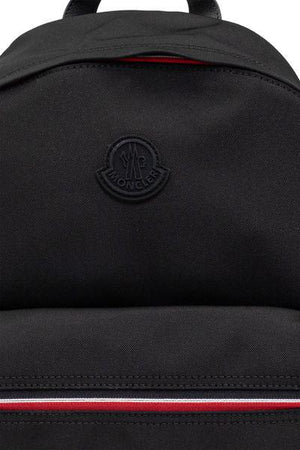 MONCLER Luxury Nylon Backpack with Leather Accents and Mini Pockets, 33x40.5x14 cm