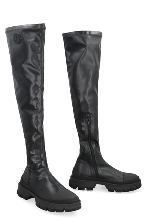 MONCLER Over-the-Knee Faux Leather Boots