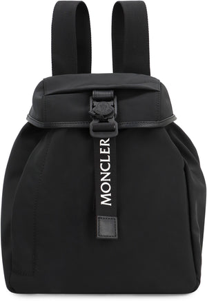 MONCLER おしゃれな都会風ミニナイロンバックパック、レザー付き - 24x20x14 cm