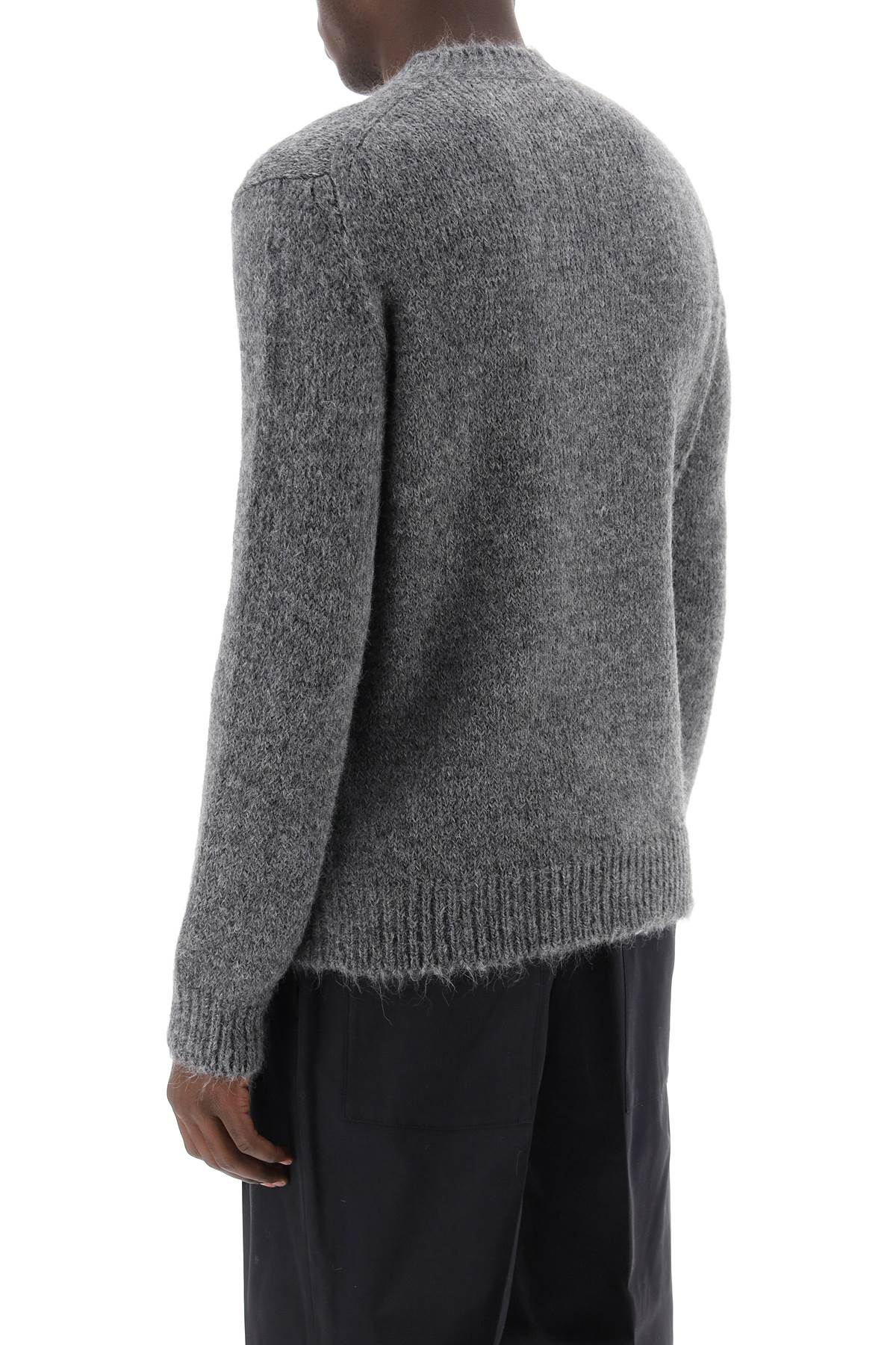 JIL SANDER Soft Melange Alpaca Crew Neck Sweater - Regular Fit