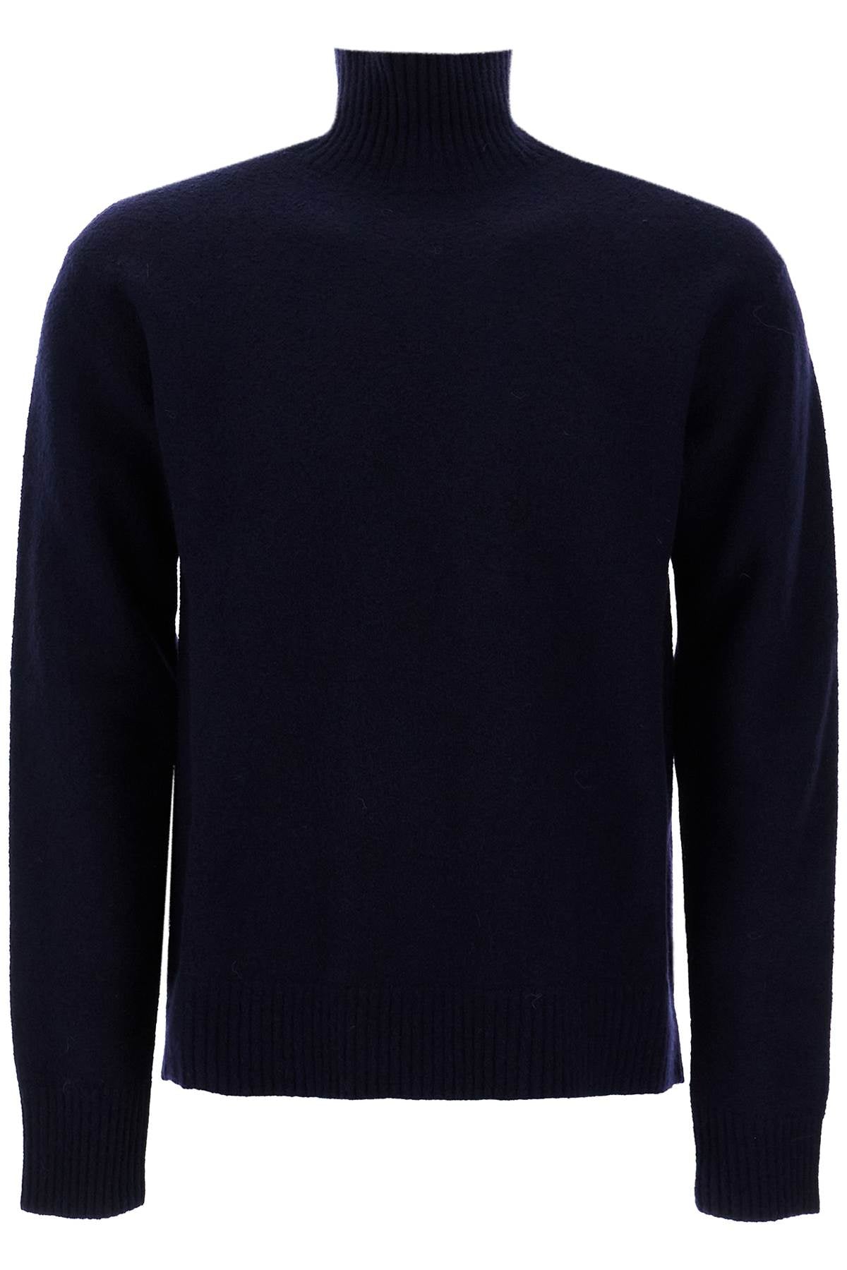 JIL SANDER Men's Premium Wool High Collar Turtleneck Sweater