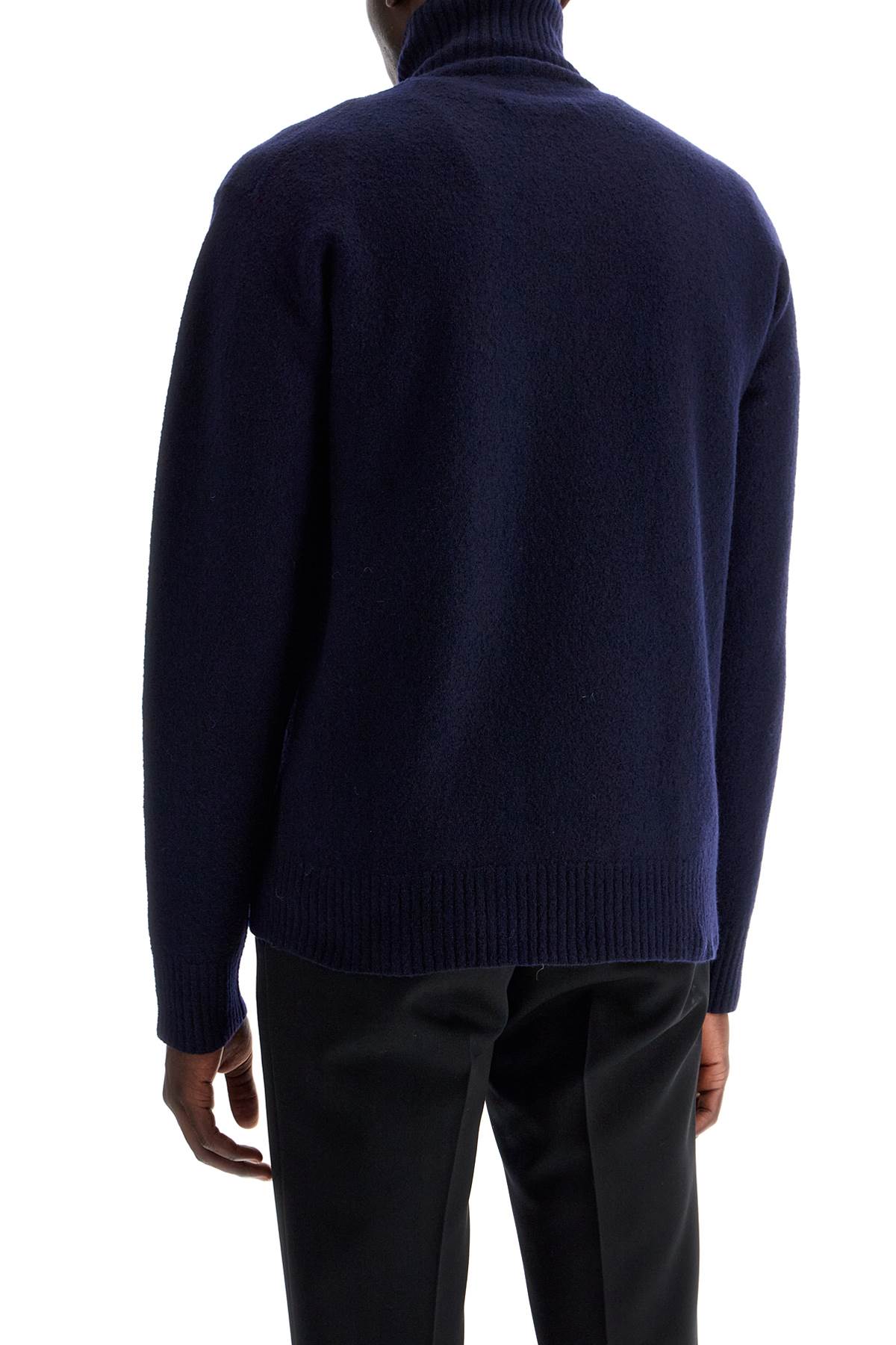 JIL SANDER Men's Premium Wool High Collar Turtleneck Sweater