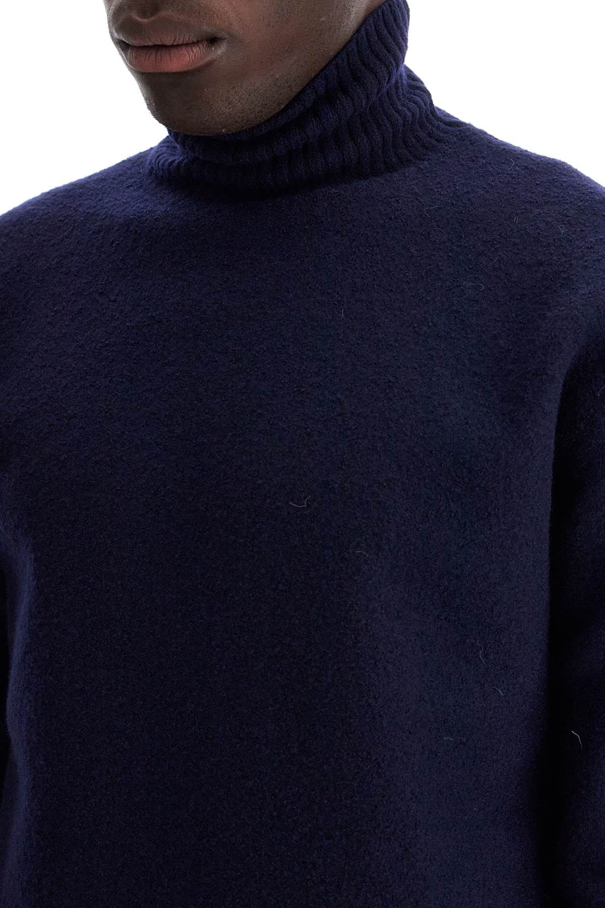 JIL SANDER Men's Premium Wool High Collar Turtleneck Sweater