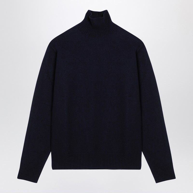 JIL SANDER Men's Premium Wool High Collar Turtleneck Sweater