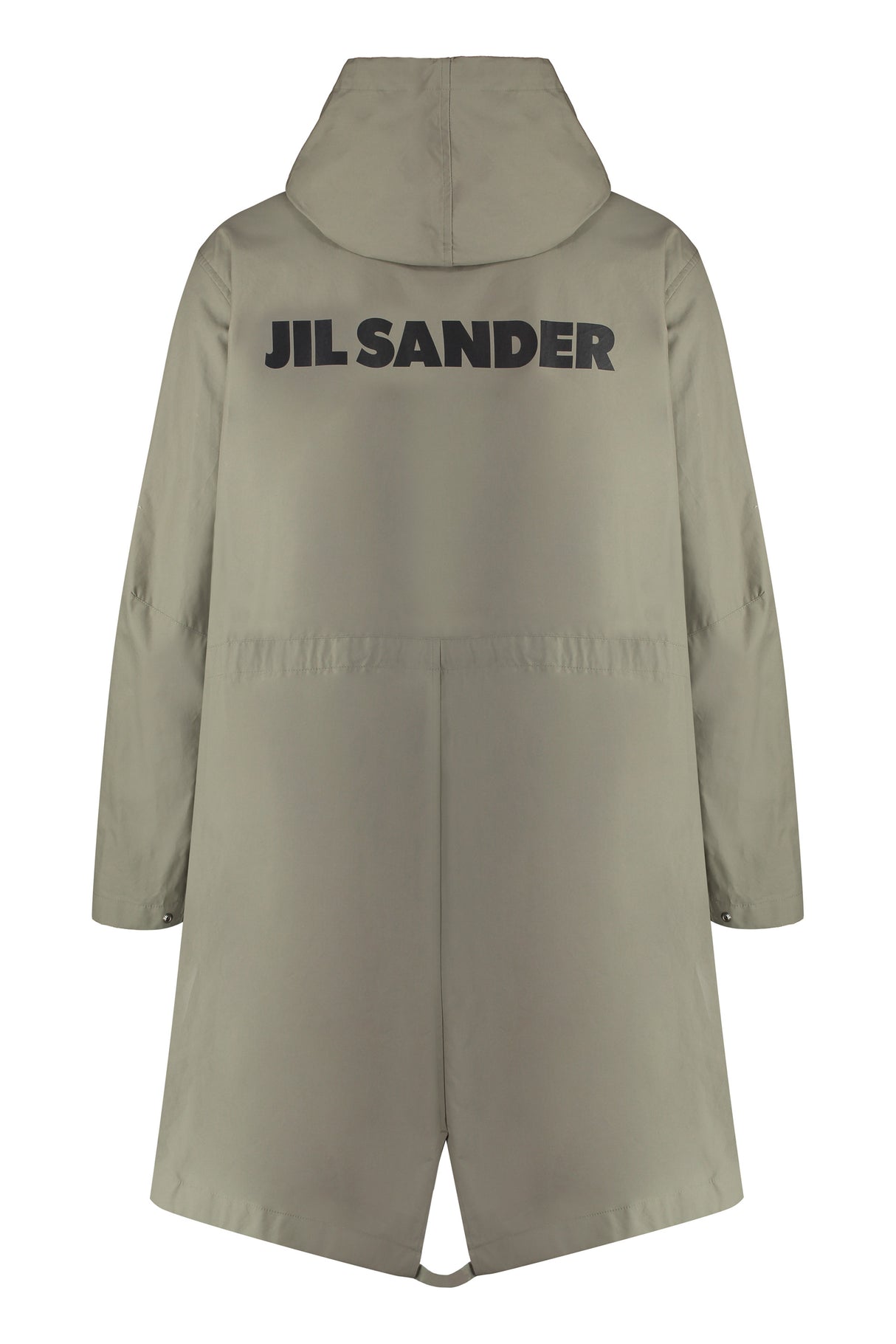 JIL SANDER メンズ グリーンフード付きコットン パーカー ジャケット