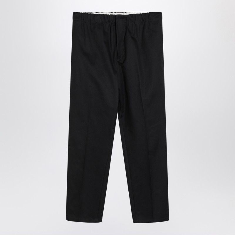 JIL SANDER Cotton Pants for Men with Front Zip and Elastic Waist