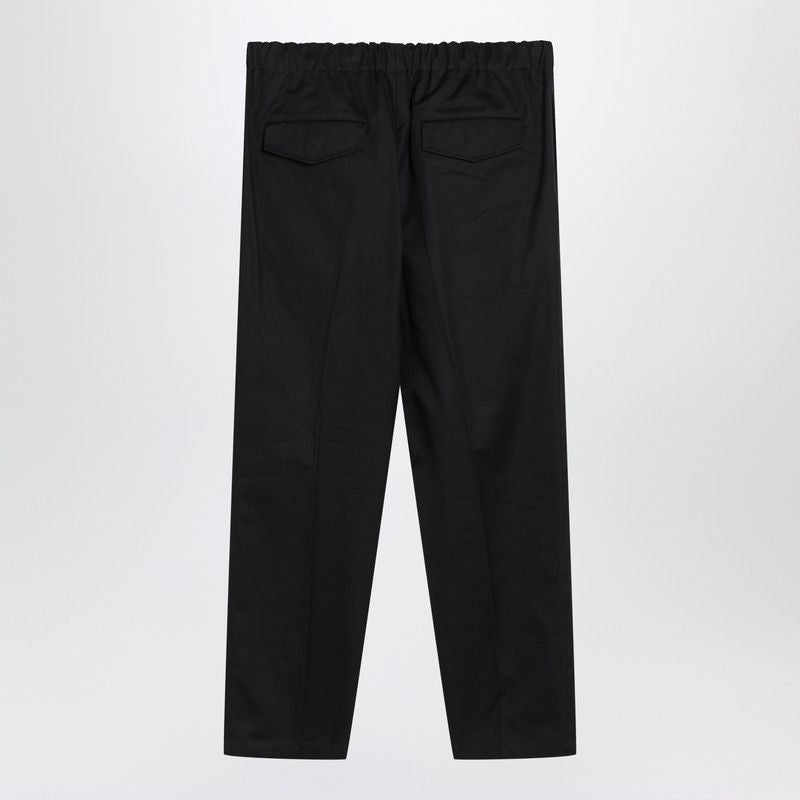 JIL SANDER Cotton Pants for Men with Front Zip and Elastic Waist