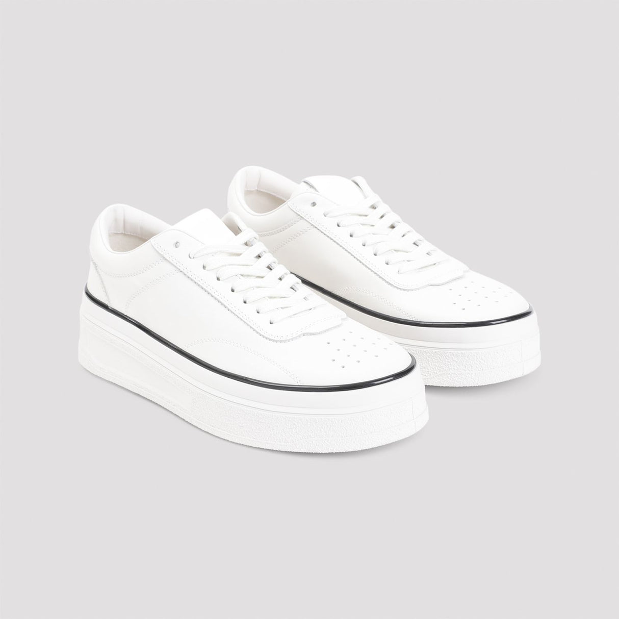 JIL SANDER Low Profile Leather Sneakers for Men