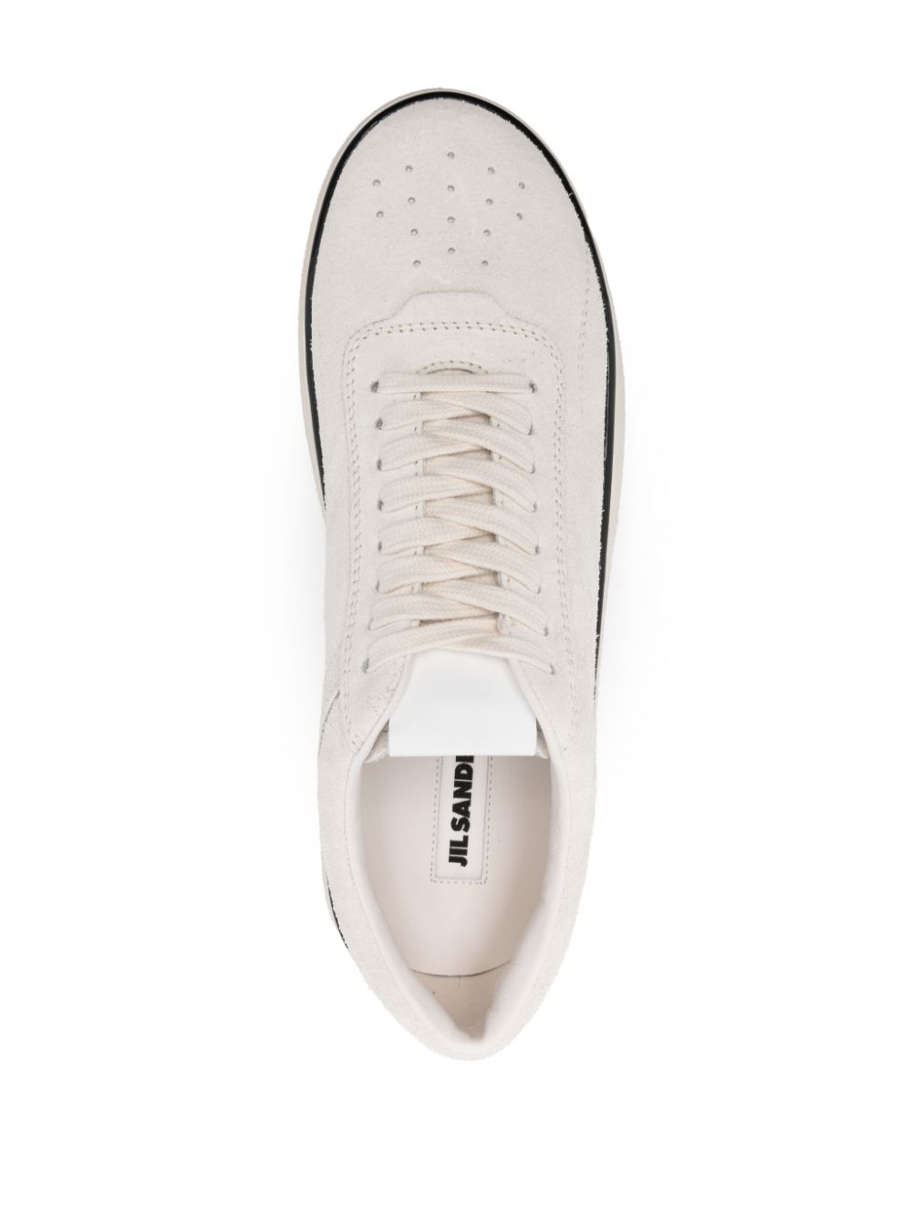 JIL SANDER Leather Sneaker with Flatform Sole for Men