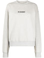 JIL SANDER Heather Grey Logo Cotton Sweatshirt