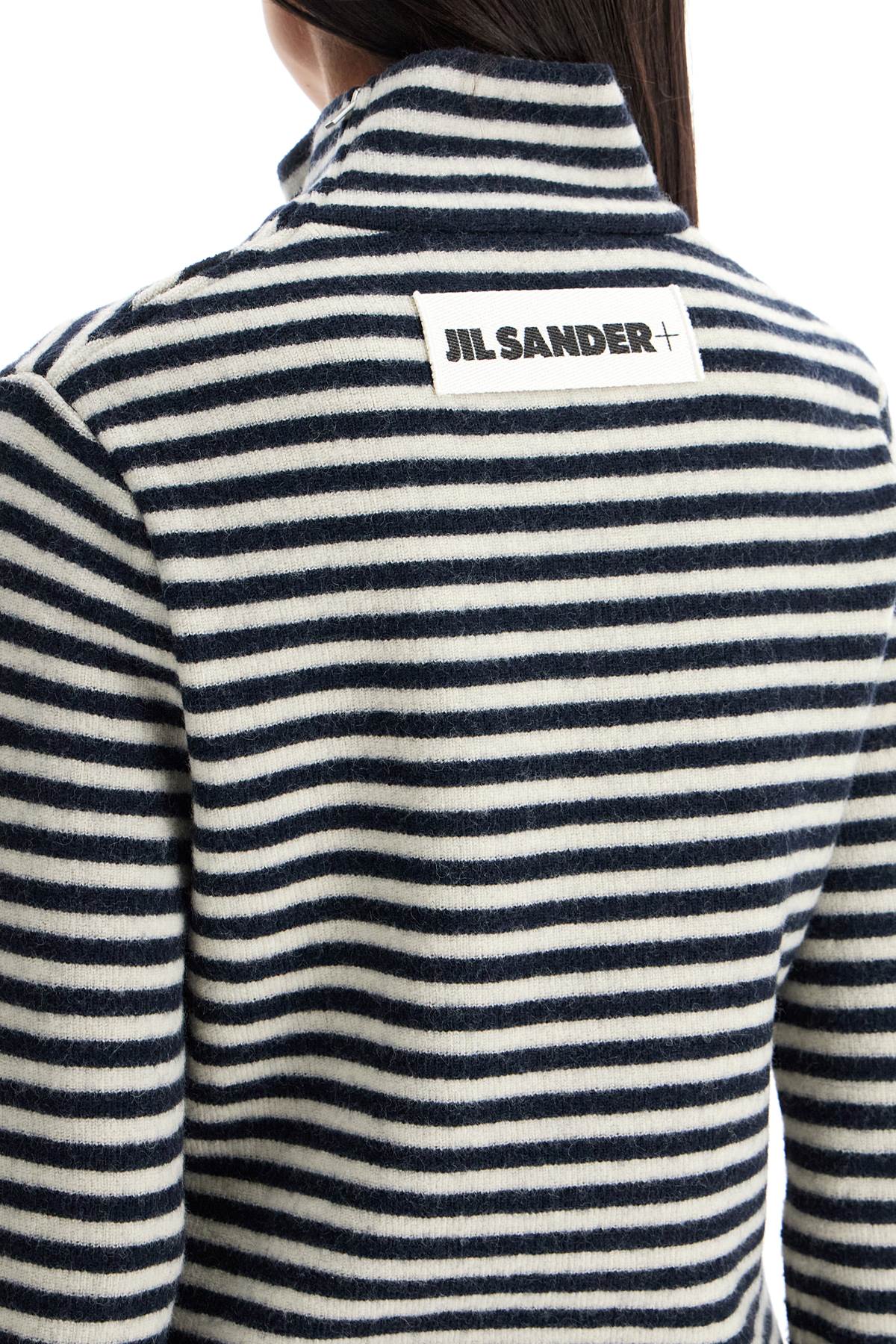 JIL SANDER ストライプハイネックウールニットプルオーバー - レギュラーフィット