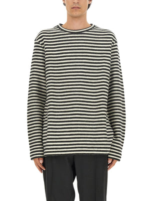 JIL SANDER Boxy Fit Striped Wool Shirt - Size L