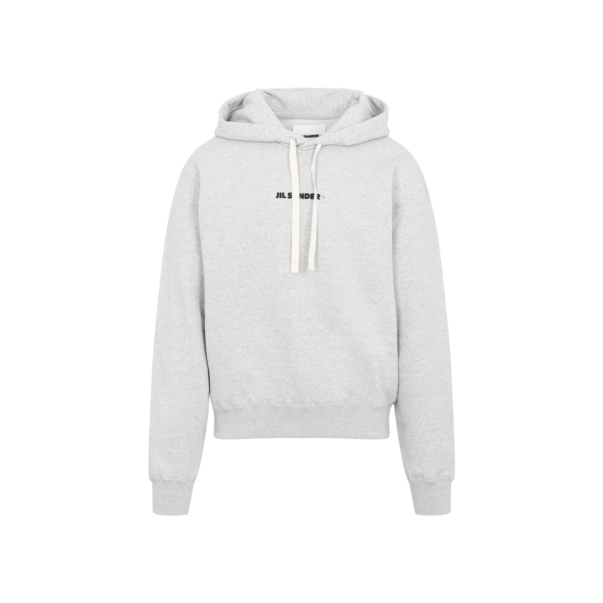 JIL SANDER Cotton Hoodie with Ribbed Edges for Men