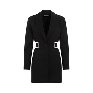 JACQUEMUS Sophisticated Wool Mini Dress with Cut-Out Detail